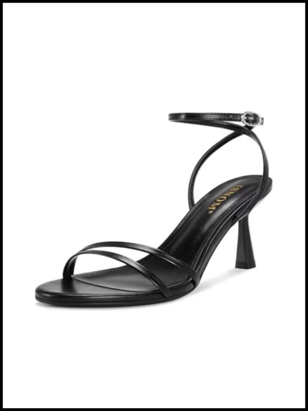 Women's Kitten Heel Sandals with Dual Adjustable Ankle Strap, Round Toe,